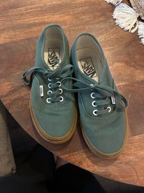 Vans Low-Top Canvas Sneakers in Boxwood Green with Gum Sole